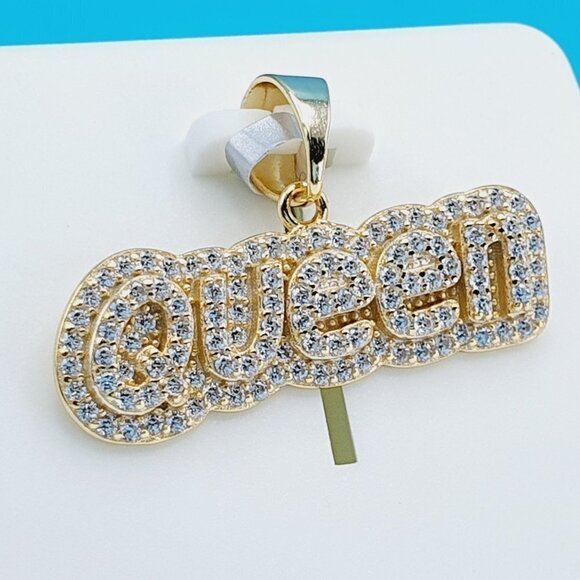 "14K Gold Plated 925 Silver Queen CZ Beautiful Pendant for Women, 1USPAR… - Picture 5 of 11